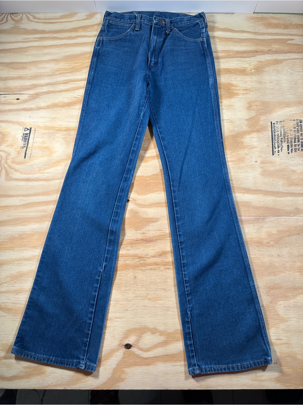 Vintage 70s Wrangler 935DEN Jeans 29x36 Scovill Zip Bootcut Flare Made in USA⁠